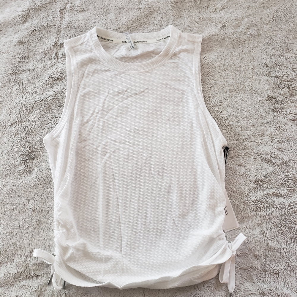 Calvin Klein White Sleeveless Top
